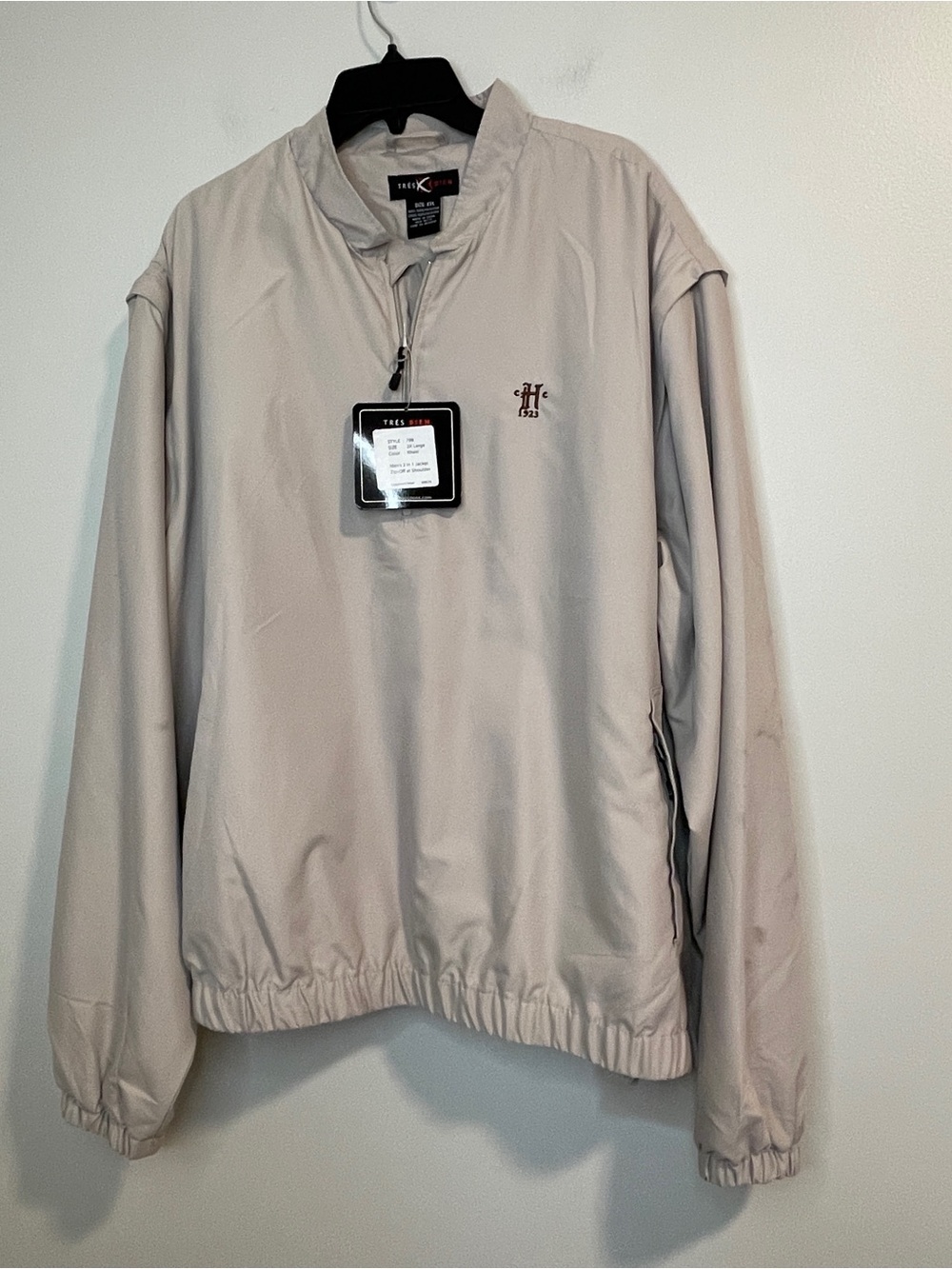 Tres Bien Khaki Half-Zip Windbreaker Pullover Jacket